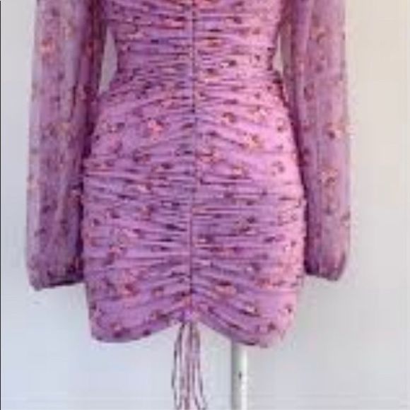 🆕VICI WILLIAM B Lavender Floral Ruched Long Sleeve - Picture 11 of 13
